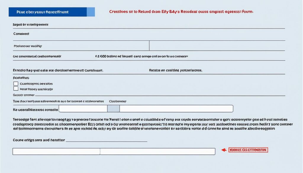 eBay refund request form